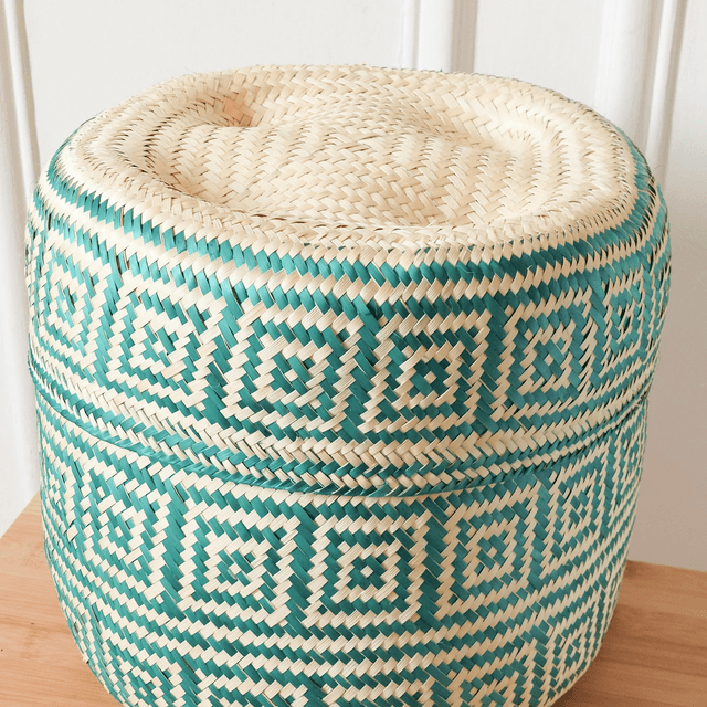 Panier décoratif fait main en palme - Taille L