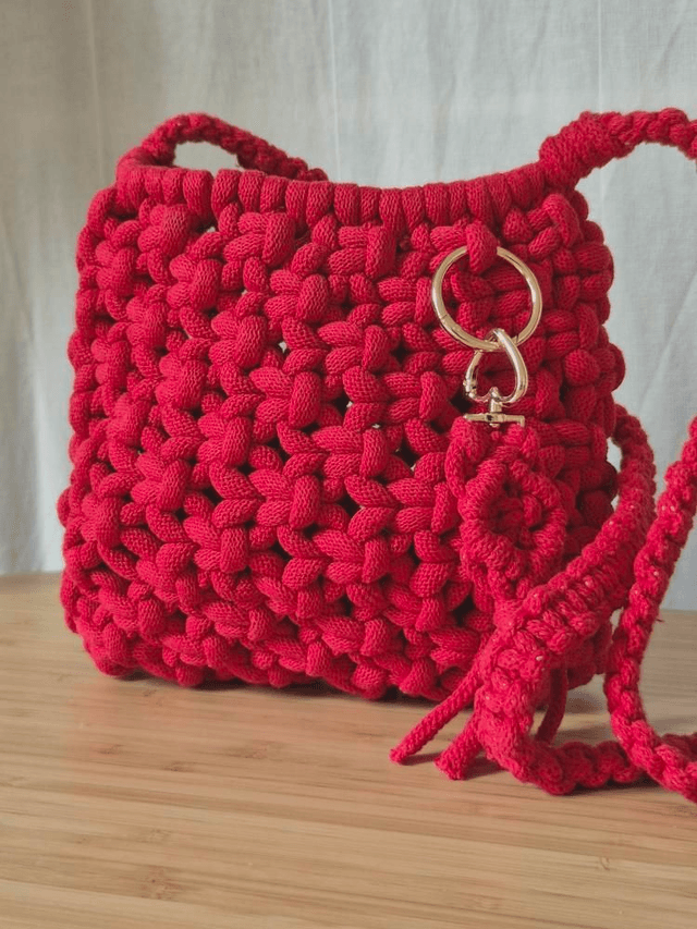 Sac "Celia" en coton rouge – Sac artisanal fait main