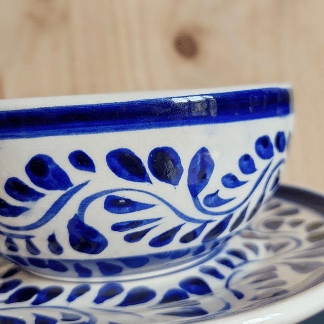 Set bol 14 cm et assiette 19 cm en céramique mayolique – fait main à Dolores Hidalgo, Mexique