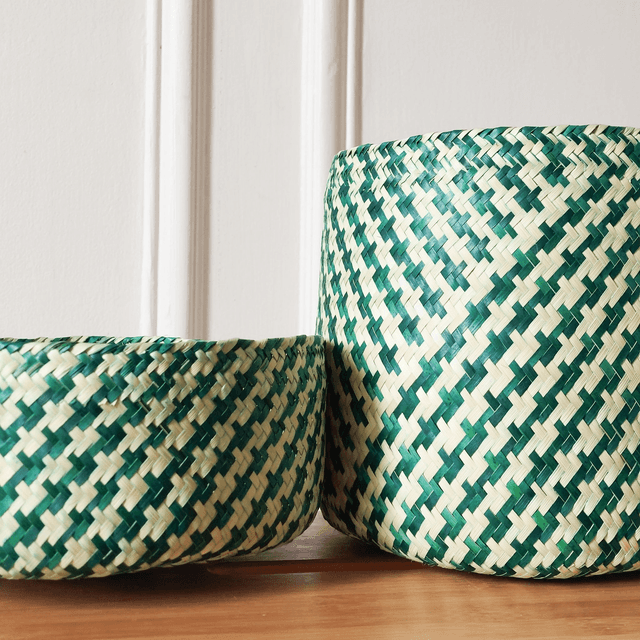 Panier rangement - taille S - Naturel & Vert