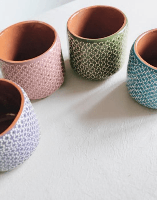 Petit Pot en Argile Coloré - Fait à la Main - 9cm