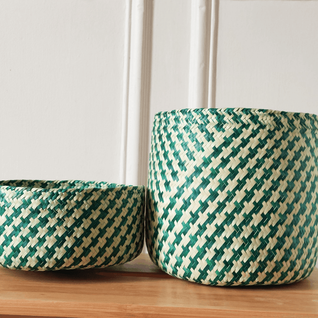 Panier rangement - taille S - Naturel & Vert