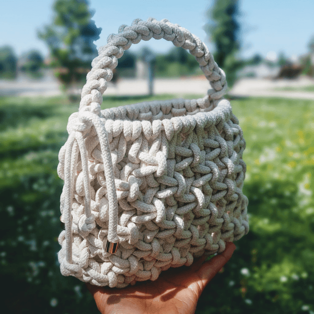 Sac à main "Celia" - Fait main - Blanc cassé