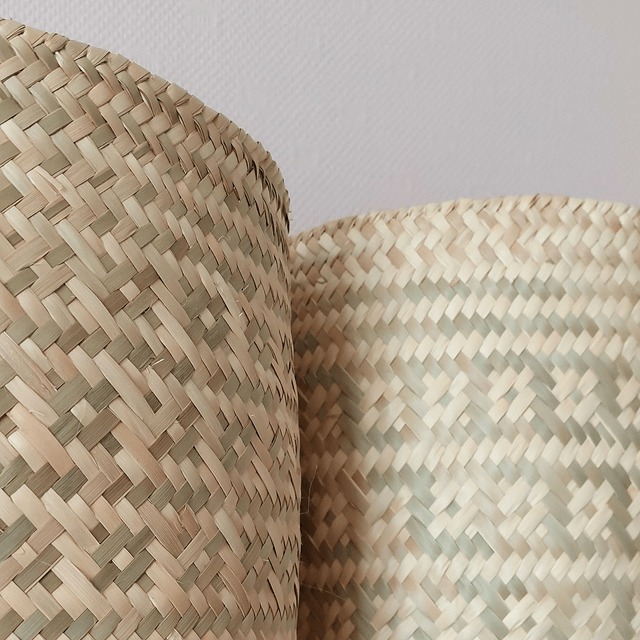 Panier de Rangement en Palme Fleurs - 30 cm