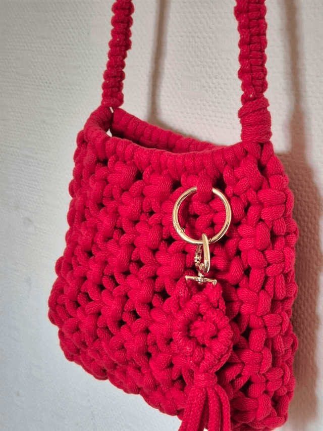 Sac &quot;Celia&quot; en coton rouge – Sac artisanal fait main