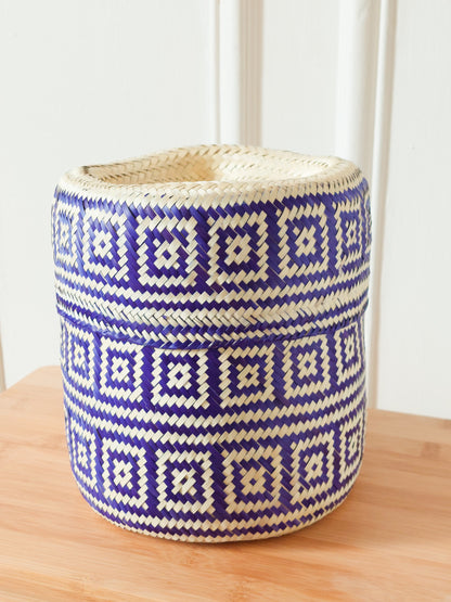 Panier artisanal - Taille S - Naturel & Violet