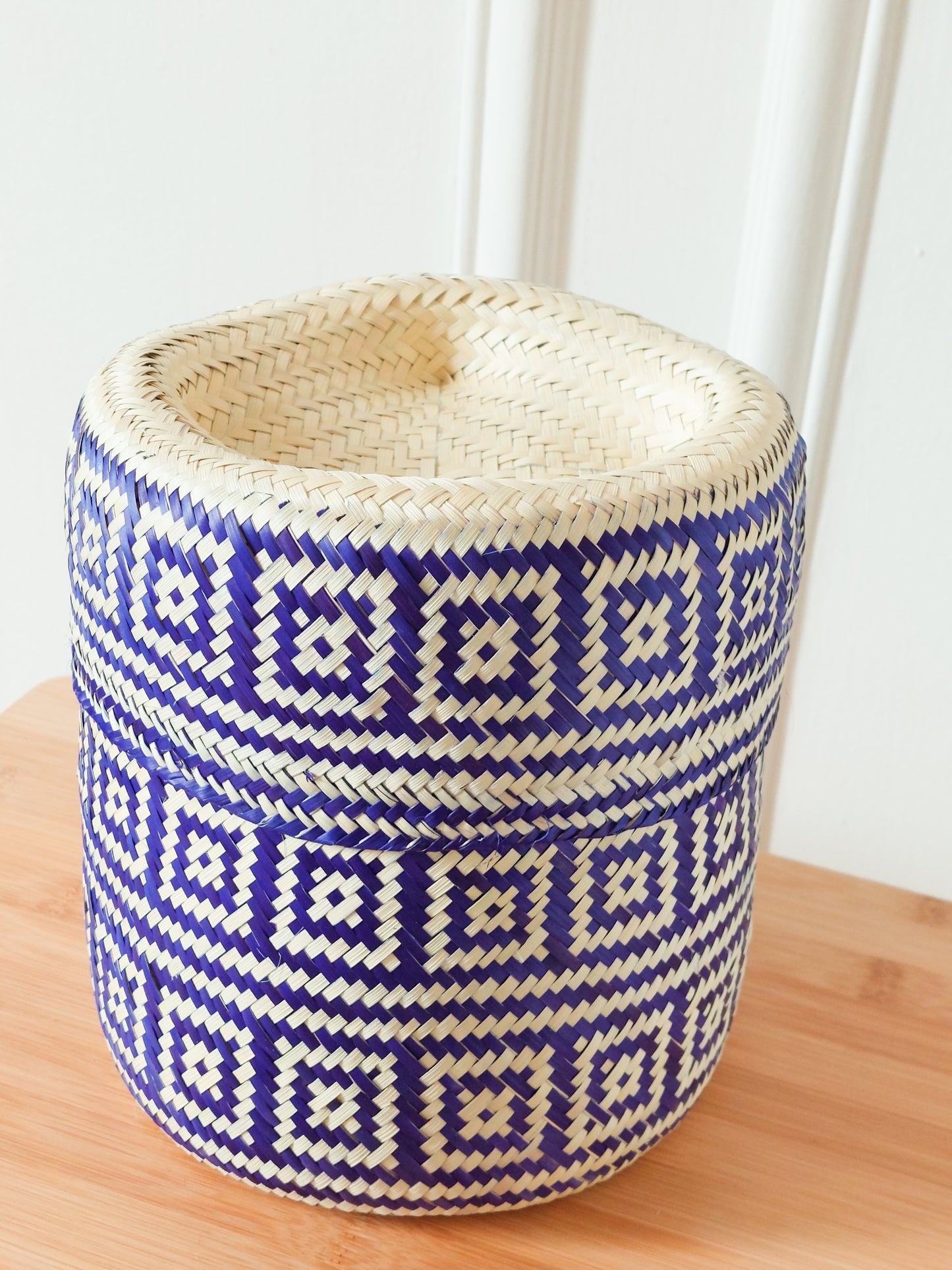 Panier artisanal - Taille S - Naturel & Violet